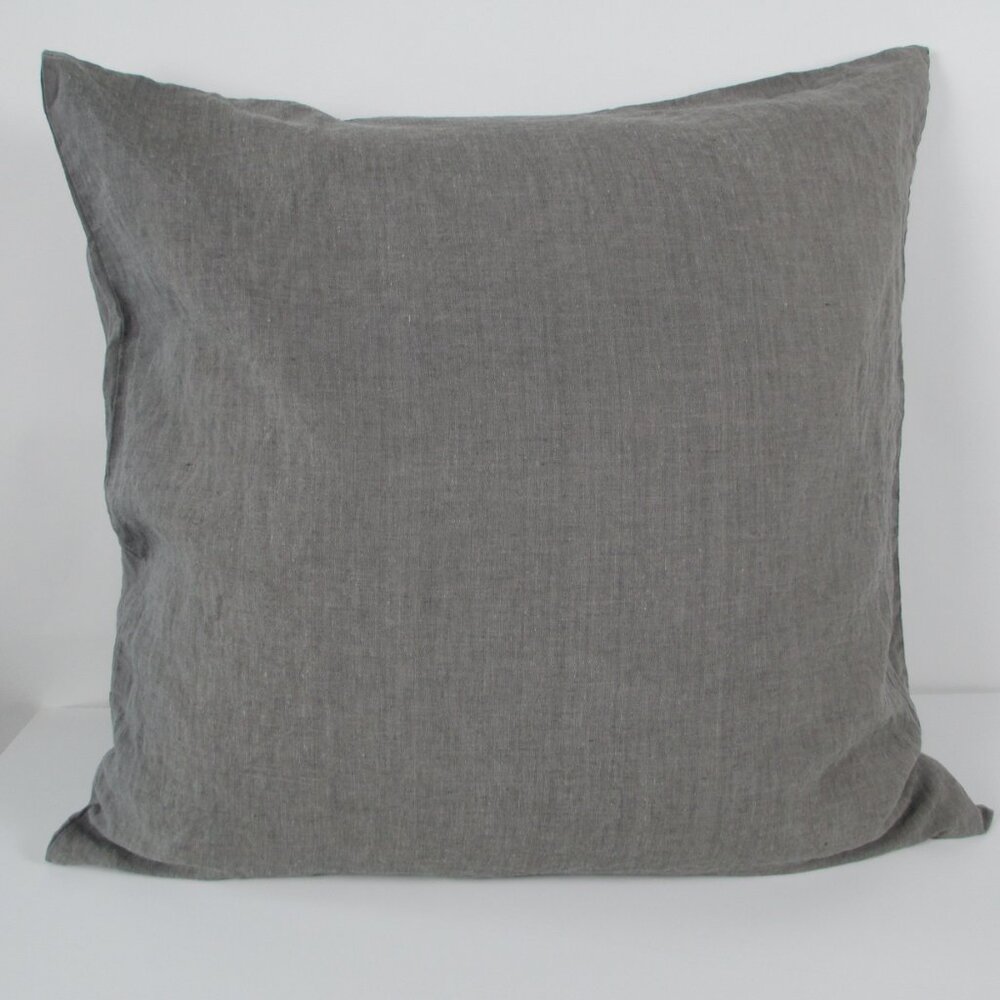 RESTORATION HARDWARE EURO SQUARE LINEN PILLOW SHAM + DOWN ALTERNATIVE PILLOW
